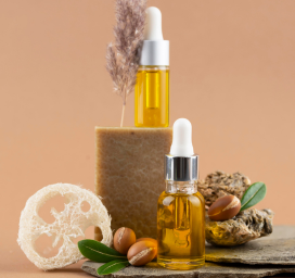 Midnight Spice perfume bottle with black cap and gold label on a dark background